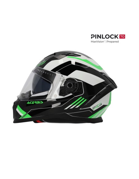 casco integral acerbis homologacion 22 06 negro y verde 0026016 325