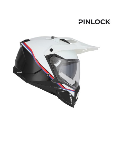casco integral acerbis assault negro y blanco para carretera y off road 0026652 237