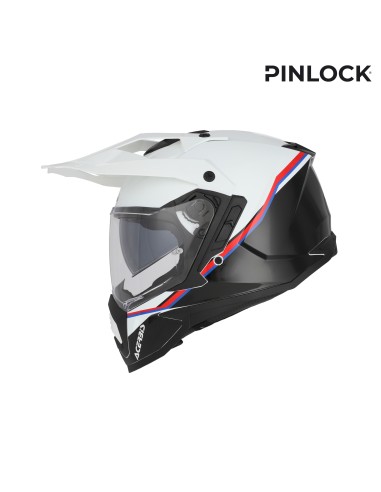 casco integral acerbis assault negro y blanco para carretera y off road 0026652 237