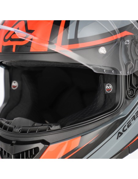 casco integral moto acerbis tarmak x fibra ece 22 06 color gris y rojo 0027315