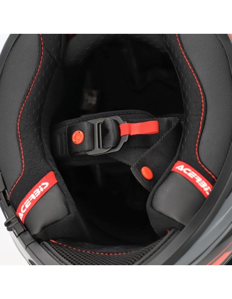 casco integral moto acerbis tarmak x fibra ece 22 06 color gris y rojo 0027315