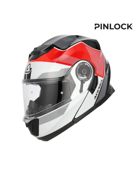 casco modular acerbis serel 22 06 rojo y gris 0025201 239