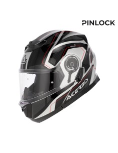casco modular acerbis serel 22 06 blanco y rojo 0025201 314 2