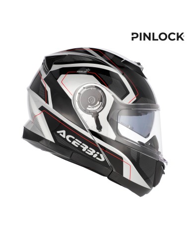 casco modular acerbis serel 22 06 blanco y rojo 0025201 314