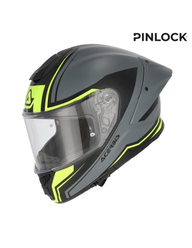 casco integral moto acerbis tarmak x fibra ece 22 06 color gris y amarillo 0027315