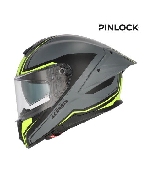 casco integral moto acerbis tarmak x fibra ece 22 06 color gris y amarillo 0027315