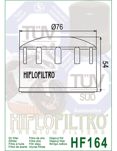 filtro de aceite hf 164 hiflofiltro