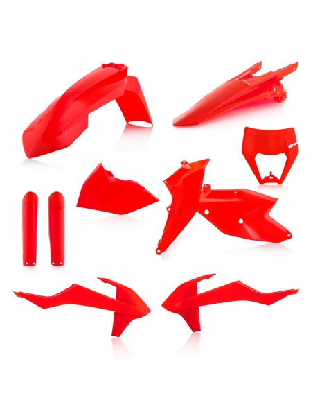 kit completo de plasticos acerbis 0022371 014 ktm exc exc f 2017 2019 naranja fluor