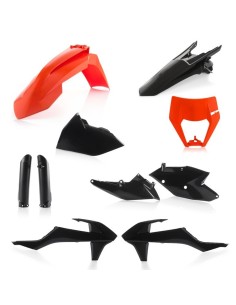 kit completo de plasticos acerbis 0022371 313 ktm exc exc f 2017 2019 negro naranja 2