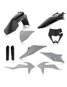 kit de plasticos completo acerbis 0024054 319 negro y gris para ktm exc y exc f 2020 2023