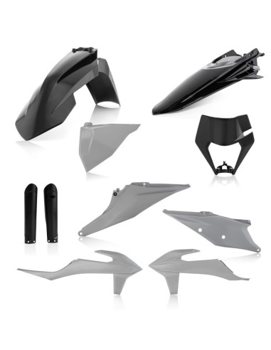 kit de plasticos completo acerbis 0024054 319 negro y gris para ktm exc y exc f 2020 2023