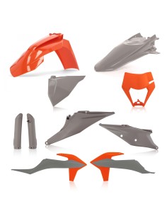 kit de plasticos completo acerbis 0024054 799a gris y naranja para ktm exc y exc f 2020 20