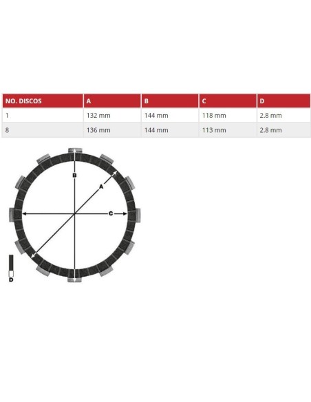 kit de discos de embrague de friccion para suzuki gsx r 600 y 750