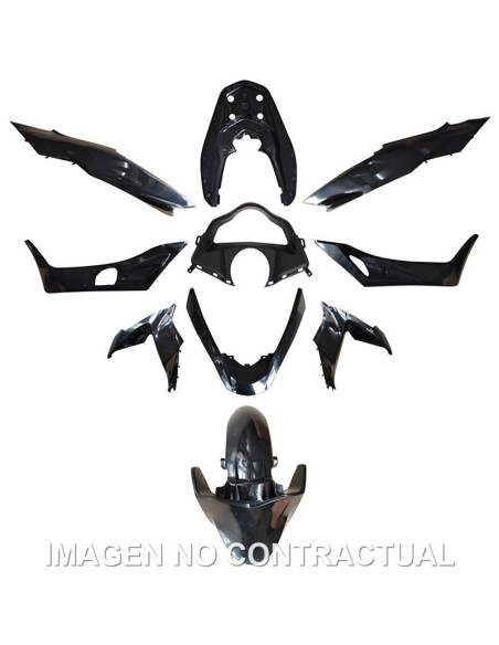 kit plasticos hert honda pcx 125 negro brillo