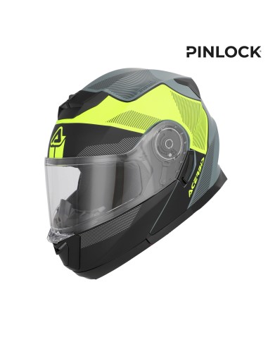 casco modular acerbis serel 22 06 negro y amarillo fluor 0025201 457