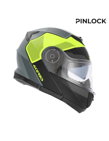 casco modular acerbis serel 22 06 negro y amarillo fluor 0025201 457