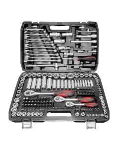 maletin de carraca 1 4 3 8 y 1 2 218 piezas toolhub 9020 para taller moto y auto