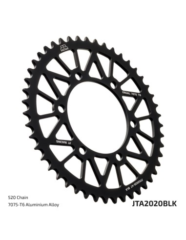 corona trasera jt sprockets jta2020 48blk racelite 48 dientes paso 520 negra