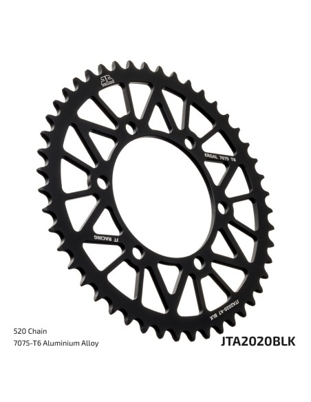 corona trasera jt sprockets jta2020 48blk racelite 48 dientes paso 520 negra