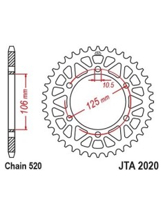 corona trasera jt sprockets jta2020 48blk racelite 48 dientes paso 520 negra 2