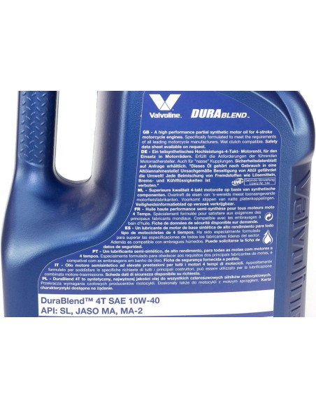 aceite motor valvoline durablend 4t 10w40 racing lubes