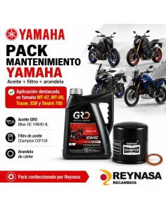 Kit cambio de aceite Yamaha MT-07 MT-09 Tracer XSR y Ténéré 700 Champion COF104 GRO 10W40 4L