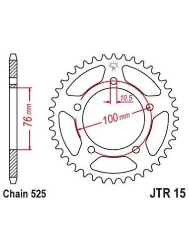 Kit de transmisión Benelli Leoncino 800 JT Sprockets 16/46 con cadena Regina ZRA 525 112 pasos