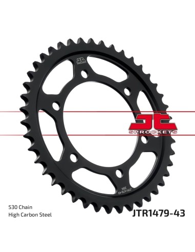 Kit de transmisión Yamaha YZF-R1 4XV y 5PW 1998-2003 JT Sprockets 16/43 con cadena Regina ZRT 530 114 pasos