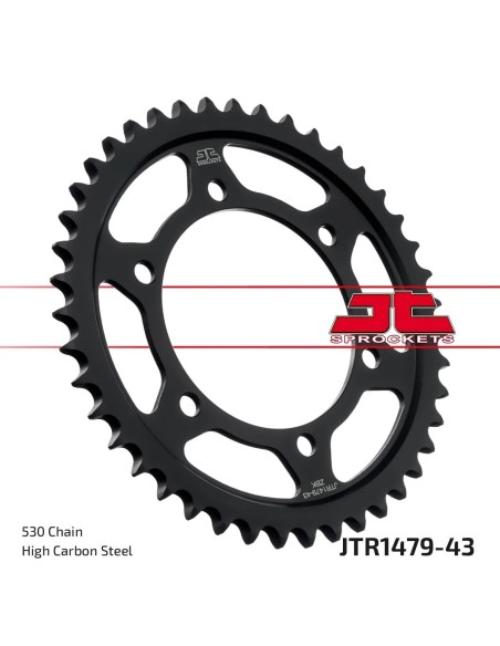 Kit de transmisión Yamaha YZF-R1 4XV y 5PW 1998-2003 JT Sprockets 16/43 con cadena Regina ZRT 530 114 pasos