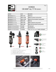amortiguador trasero matris honda cb 650f 17 18 mh255 24k 2
