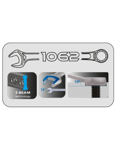 juego de llaves combinadas en estuche i beam 12 piezas