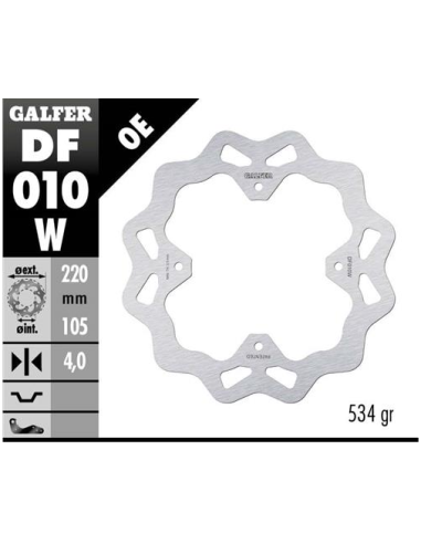disco freno moto galfer wave fijo 220x4mm df010w