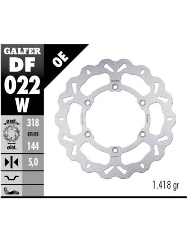 disco freno moto galfer wave fijo 318x5mm df022w