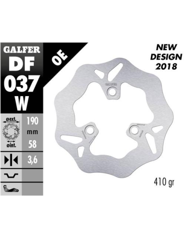 disco freno moto galfer wave fijo 190x3 6mm df037w