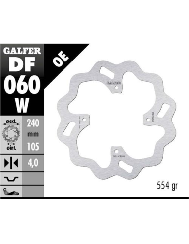 disco freno moto galfer wave fijo 240x4mm df060w