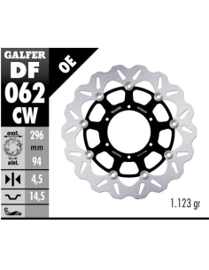 disco de freno delantero galfer df062cw wave flotante completo 296x4 5 mm