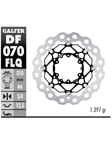 disco de freno delantero galfer df070flq cubiq flotante acero 310x5 mm