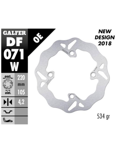 disco freno delantero galfer wave fijo 220x4mm df071w