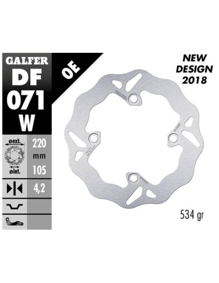 disco freno delantero galfer wave fijo 220x4mm df071w