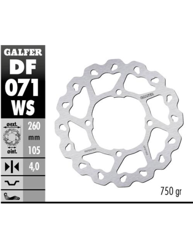 disco freno moto moto galfer wave fijo 260x4 2mm d