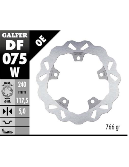 disco freno moto galfer wave fijo 240x5mm df075w