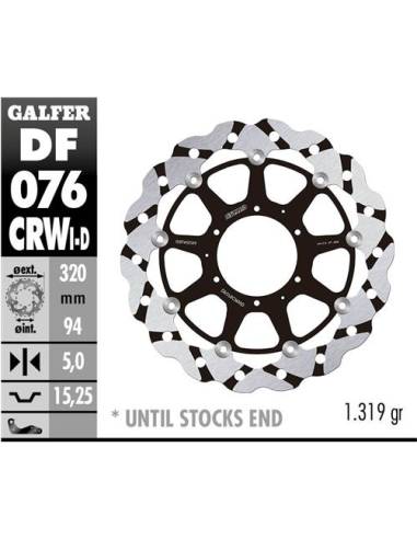 disco freno moto flotante galfer wave df076crwi