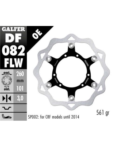 disco freno moto galfer wave flotante 260x3mm df08