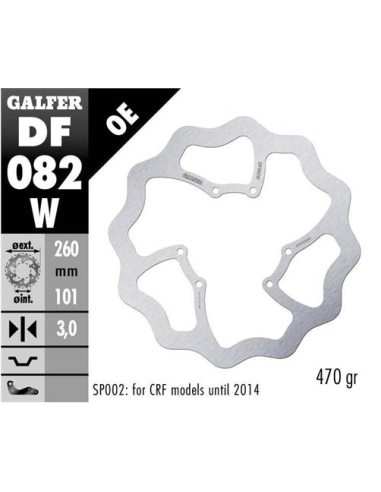 disco freno moto galfer wave fijo 260x3mm df082w