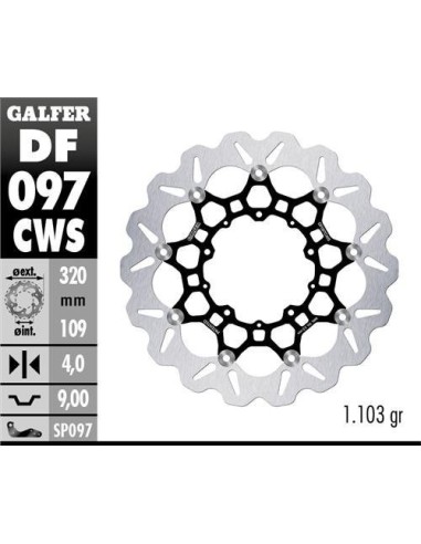 disco de freno galfer honda x adv 750 df097cws