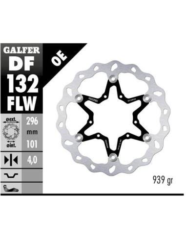 disco freno moto galfer wave flotante 296x4mm df13