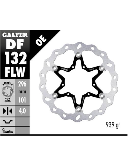 disco freno moto galfer wave flotante 296x4mm df13