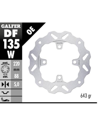 disco freno moto galfer wave fijo 220x5mm df135w
