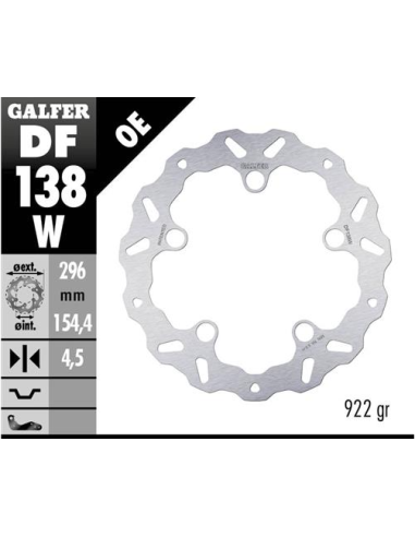 disco freno moto galfer wave fijo 296x4 5mm df138w