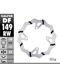 disco freno moto galder wave fijo 250x4mm df149rw